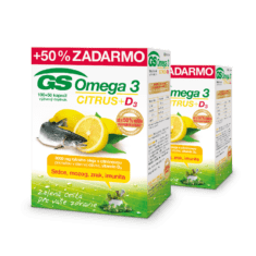 GS Omega 3 CITRUS + D3, 2 x 150 kapsúl