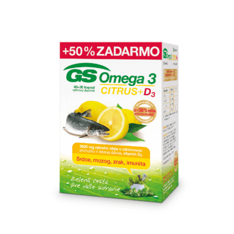 GS Omega 3 CITRUS + D3, 60 + 30 kapsúl