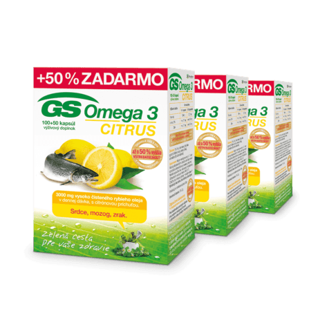 GS Omega 3 CITRUS, 3 x 150 kapsúl