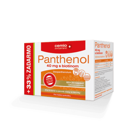 Cemio Panthenol 40 mg s biotínom, 60 + 20 kapsúl