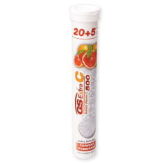 GS Extra C 500 šumivý - červený pomaranč, 20 + 5 tabliet