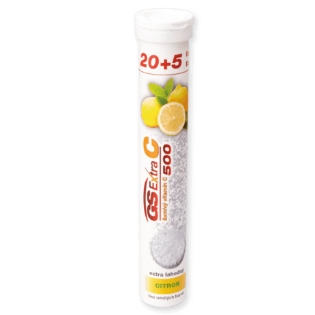 GS Extra C 500 šumivý - citrón, 20 + 5 tabliet