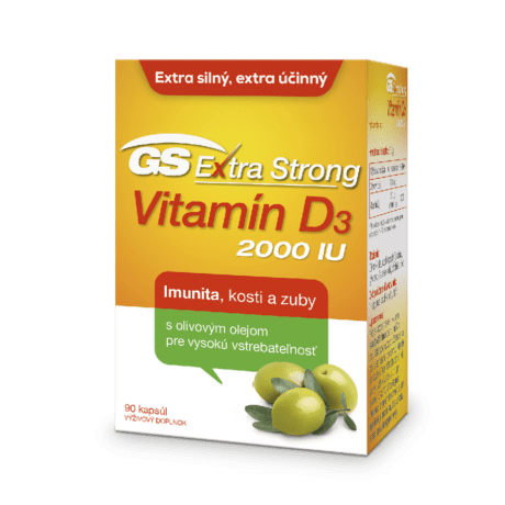 GS Extra Strong Vitamín D3 2000 IU, 90 kapsúl