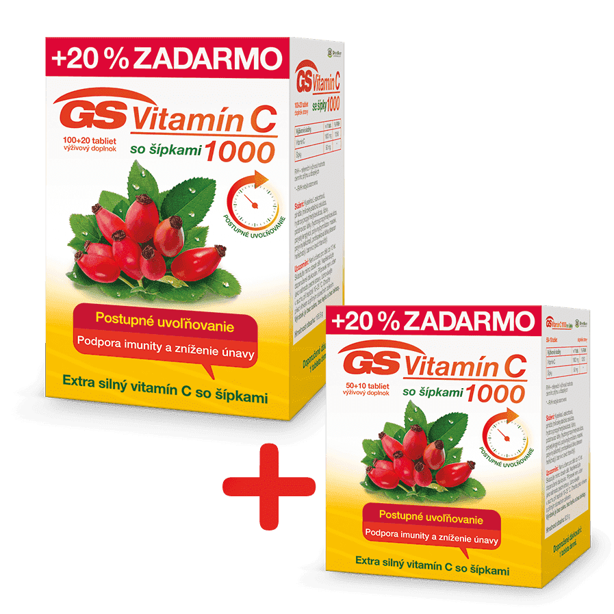 E-shop GS Vitamín C 1000 so šípkami, 120 + 60 tabliet