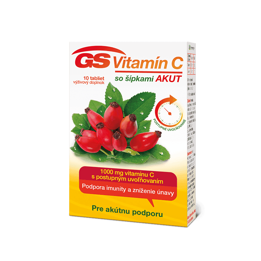 GS Vitamín C 1000 so šípkami AKUT, 10 tabliet