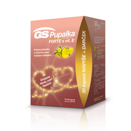 GS Pupalka FORTE s vitamínom E, 70 + 30 kapsúl - darček 2020