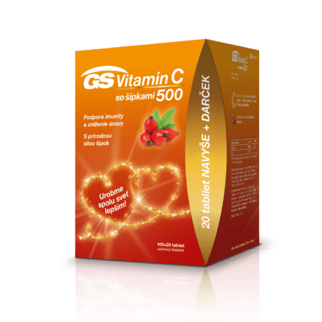 GS Vitamín C 500 so šípkami, 100 + 20 tabliet - darček 2020