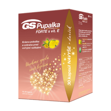 GS Pupalka FORTE s vitamínom E, 70 + 30 kapsúl, darčekové balenie 2021