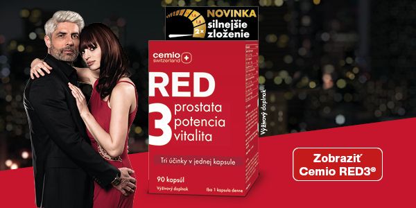 banner Cemio RED3® silnejšie zloženie. Na prostatu, potenciu a vitalitu.