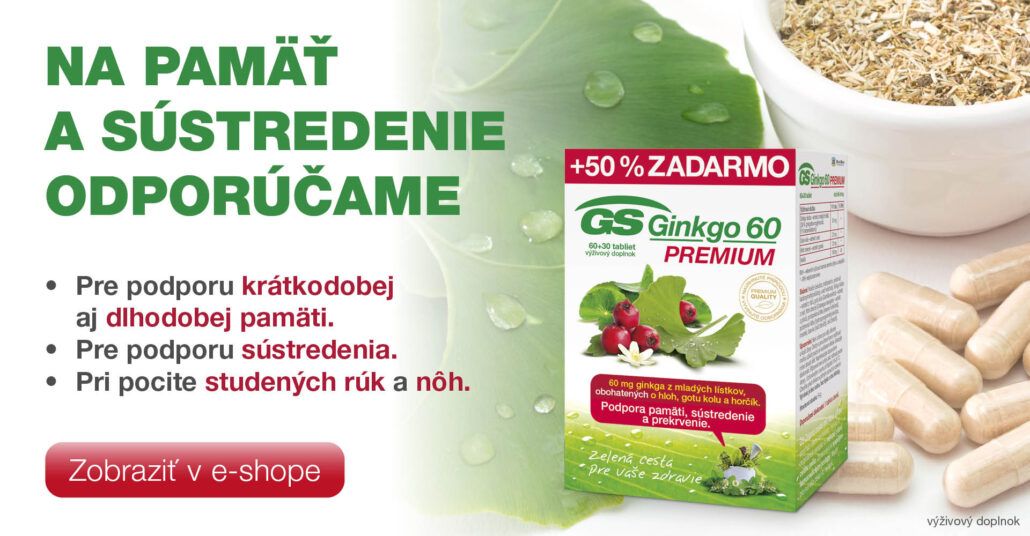 GS Ginkgo Premium - na paäť a sústredenie. Banner