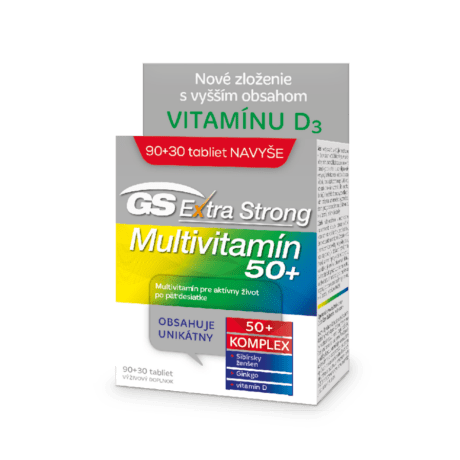 GS Extra Strong Multivitamín 50+, 90 + 30 tabliet (120 ks)