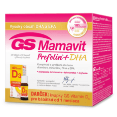 GS Mamavit Prefolin+DHA s horčíkom, 30 tabliet + 30 kapsúl + darček kvapky GS Vitamín D3